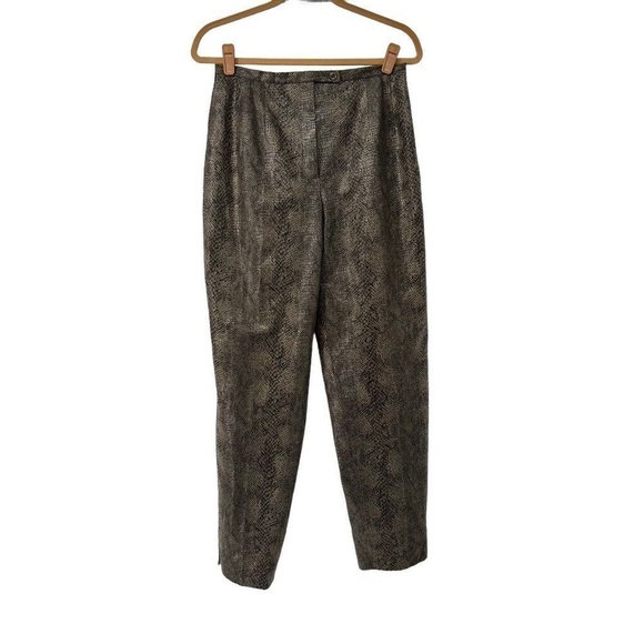 Harve Benard Pants - Vintage Harve Benard Dark Green Snakeskin‎ Print High Rise Pants Womens 10